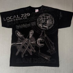San Diego 229 California Steel Vtg Y2K AOP Construction Work Tool T Shirt XL