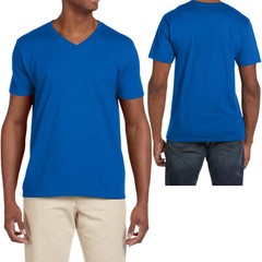 Mens Gildan Soft 100% Ring Spun Cotton V-Neck T-Shirt Classic Fit Tee S-3XL NEW!