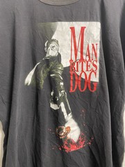 VINTAGE 1992 MAN BITES DOG CRIME MOVIE FILM T-SHIRT SUPA TEE SIZE XL