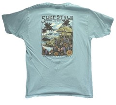 Surf Style Panama City Beach T Shirt Men’s Large Blue Ocean Tiki Beach Vacation