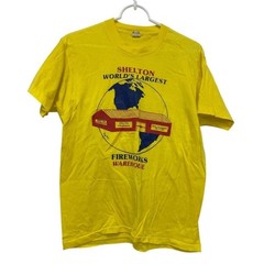 Screen Stars Single Stitch Graphic Shelton Fireworks T-shirt Size L Vintage