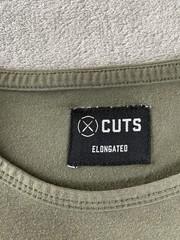 Cuts Clothing Elongated T Shirt Men Medium / S Tall Olive Green Crew Neck Tee