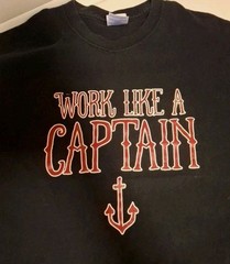 Work Like A Captain • Play Like A Pirate Party Black T-Shirt Size XL