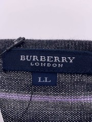 BURBERRY LONDON Knit Sweater (Thick) LL Wool Gray Striped BBT02-503-07