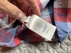 Chaps Easy Care Plaid Button Down Shirt Men’s M Red Blue Long Sleeve Cotton
