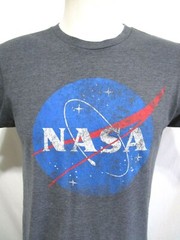 N.A.S.A. Logo Heather Gray T Shirt Men Size M