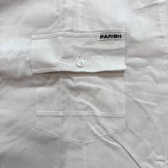 Paris Nation Men’s Button Down Shirt White Color Solid Linen Blend 3XL 4XL