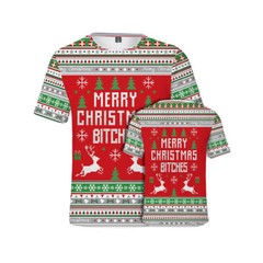 Men/Women/Teens Christmas T-Shirt 3D Print Cosplay Short Sleeve Jersey Tee