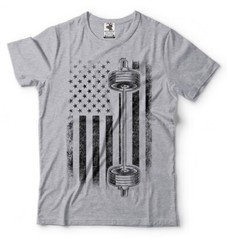 American Flag Gym and Fitness T-shirt Bodybuilding Weight Lifting Shirt