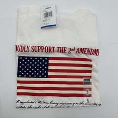 VTG Cabela’s Men’s XL USA Flag 2nd Amendment Graphic T-Shirt White Patriotic NWT