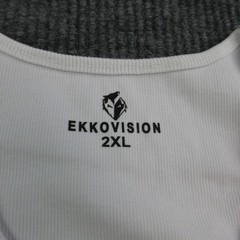 EKKOVISION Shirt Mens 2XL White Sleeveless Ribbed Tank Slim Fit Cotton NWOT