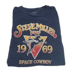 STEVE MILLER BAND x WRANGLER “1969 Space Cowboy” Blue T-Shirt Size LARGE – NWOT