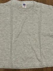 Vintage 90s Cropped T-shirt Large BOSS Russell Athletic Gray NUBLEND NOS