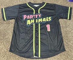 NEW Party Animals Baseball Jersey Black Savannah Bananas #1 Men’s XL