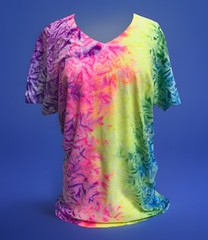 *New* 2XL – Sm Handmade Tie Dye, Rainbow White Cruncht Crinkle, Crew or V-Neck