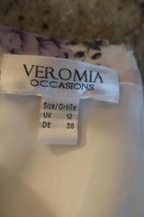 *Womens Veromia Occasions White Purple Off Shoulder Floral Maxi Dress 12