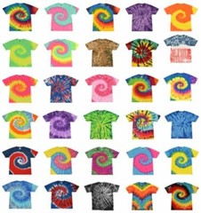 Tie Dye T-Shirts, Adult S M L XL 2XL 3XL, Multi-Color 100% Cotton