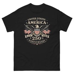 USA 250th Anniversary T-Shirt USA Flag Vintage 4th of July Patriotic Gift Tee