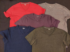 Lot Of 5 Old Navy T Shirts Size Large V-Neck Short Sleeve Solid Color Tops