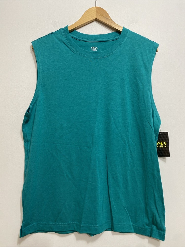 (Lot 6x) ATHLETIC WORKS DRIWORKS COOL TURQUOISE TRI BLEND MUSCLE Tank Sz M Tee