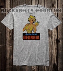 Retro Travel Tee T Shirt Pinup Girl Georgia State Gorgeous Peach Pinup