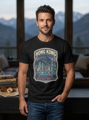 Hong Kong Harbor Skyline Graphic T-Shirt Unisex Travel Tee