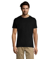 BLACK Mens Plain T-Shirt ? Sol’s Regent Cotton Tee ? New Soft Ringspun Tee