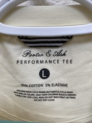 NEW Porter & Ash Men’s Large Light Yellow Performance Tee Crew Neck T-Shirt NWT