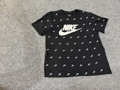 Nike Shirt Mens Large Black Allover Logo Graphic Tee T-Shirt Athletic Sports