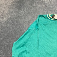 Vintage Rush Fashion Shirt Men Small Green Cotton Ribbed Collar Embroidered Logo