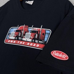 Peterbilt Shirt Mens XL Black Hanes Heavyweight Trucker Own The Road Graphic Tee
