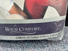 Vintage JCPenny Royal Comfort V-Neck T-Shirt Pack of 3 Sz 44 NOS READ