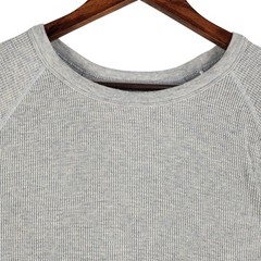 Faherty Mens Cloud Waffle Crew XL Light Blue Thermal Knit Long Slv PIMA Cotton