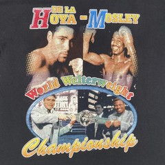 Vintage De La Hoya Mosley Shirt Mens Large Black Boxing Fight Champions Rap Tee