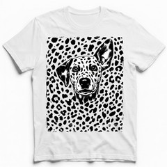 Halftone Dalmatian Portrait Streetwear Urban Dog Lover T-Shirt Retro Punk Tee