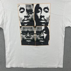 Vtg Alstyle Y2K Mens 2XL White T Shirt Tupac Notorious BIG Portrait Art Rap Tee