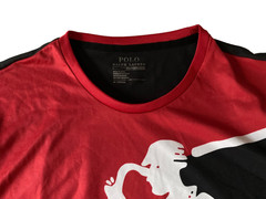NWT POLO Ralph Lauren Full Length PONY Print T-Shirt Mens Sz M Black/White/Red