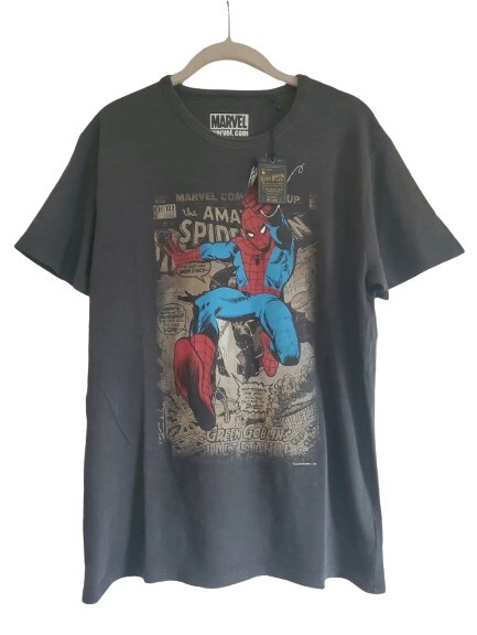 NWT Amazing Spiderman Comic Book Cover Green Goblin Mens Large Lucky Brand Tee