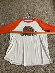 Crossfit Omaha Baseball 3/4 sleeve tshirt Orange white adult XL