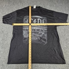 AC/DC Back In Black 1980 Graphic T-Shirt Black Delta Pro Weight Large Mens