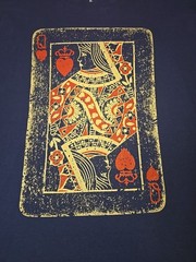 Daniel Cremieux Queen of Hearts T Shirt Mens XL Poker Card Graphic Print Blue