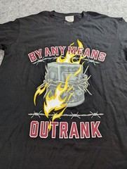 Outrank T-Shirt Men’s M Black Graphic Print By Any Means NWT