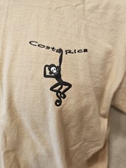 Morpho Adult Sz Medium 100% Cotton Costa Rica Hanging Monkeys Graphic Tee
