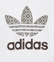 Rare – Adidas Originals Shirt Retro Trefoil Tartan T-Shirt White Brown Small NWT