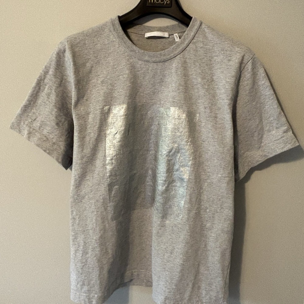 Helmut Lang Gray Reflective Graphic Print T Shirt 100% Cotton Portugal Men’s M￼