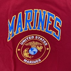 United States Marines Shirt Adult Medium Red Painted Logos Cotton Tee Mens M