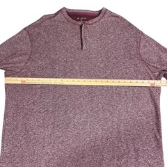 Cremieux XXL Henley Shirt Men’s Long Sleeve Maroon Heather Casual KnitPullover