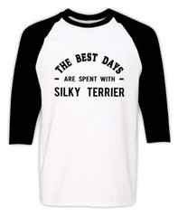 Silky Terrier Dog Owner Raglan T Shirts Funny Silky Terrier Dog Lover Gift Tee