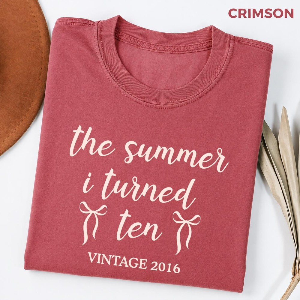Custom 10th Birthday Shirt Summer I Turned 10 Ten Year Old Unisex Birthday Tee