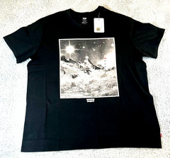 Levis Mens Graphic T-Shirt Classic Black Short Sleeve Crew Neck Size XL